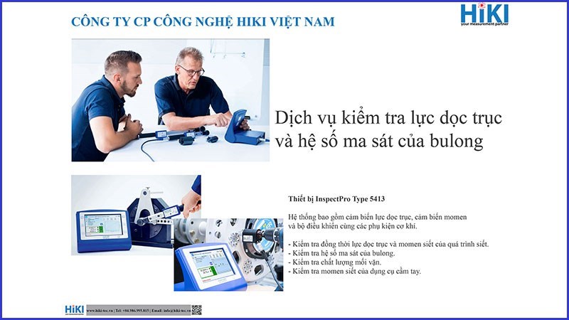 Cung cấp dịch vụ :” Kiểm tra lực dọc trục và hệ số ma sát của bulong theo tiêu chuẩn ISO 16047″.